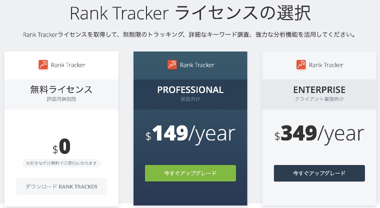 Rank Tracker（価格・料金）